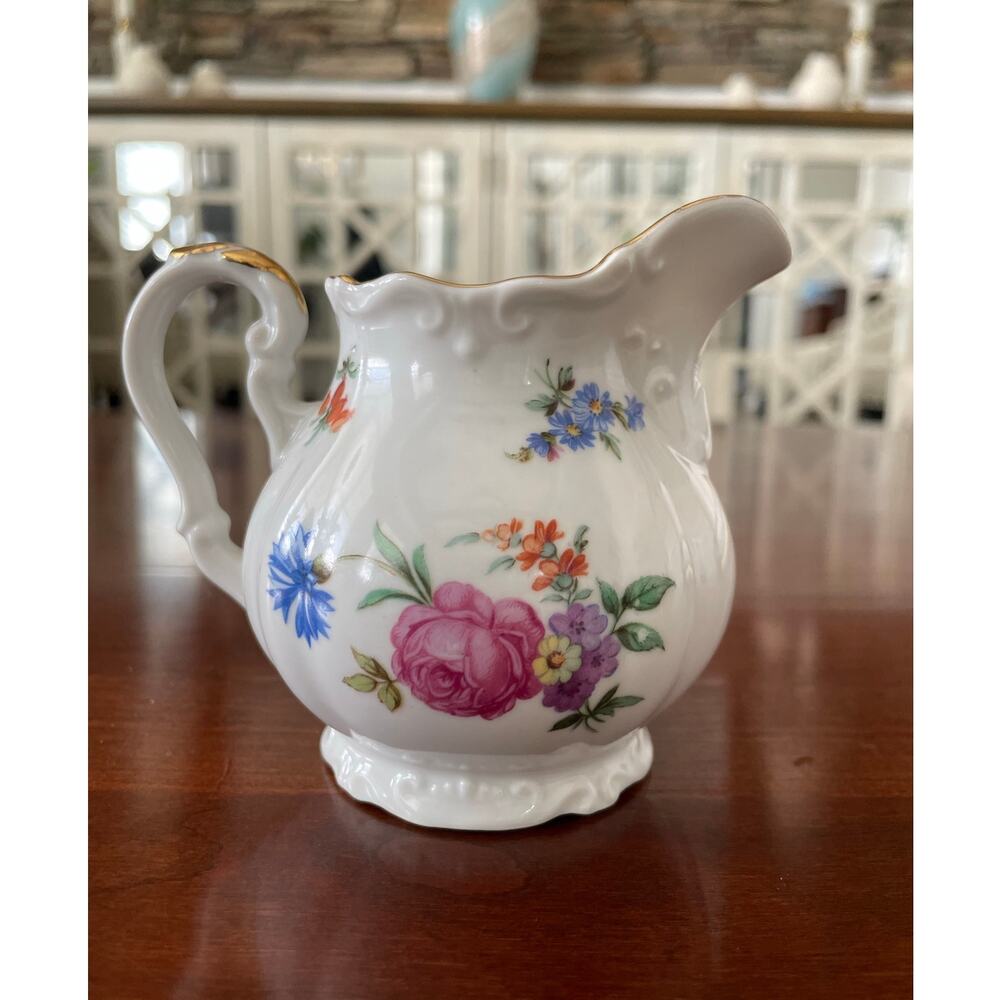 Crown Bavaria Germany Regency Creamer Only Vintage Floral Gold Trim